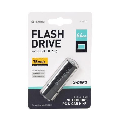 USB DRIVE PLATINET X-DEPO PMFU364 | 64GB USB 3.2 E ZEZE