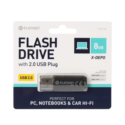 USB DRIVE PLATINET X-DEPO PMFE8B | 8GB USB 2.0 E ZEZE