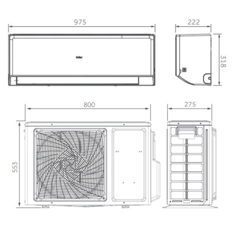 KLIMË MONTUESE HAIER AS68RDAHRA 24000 BTU INVERTER A++