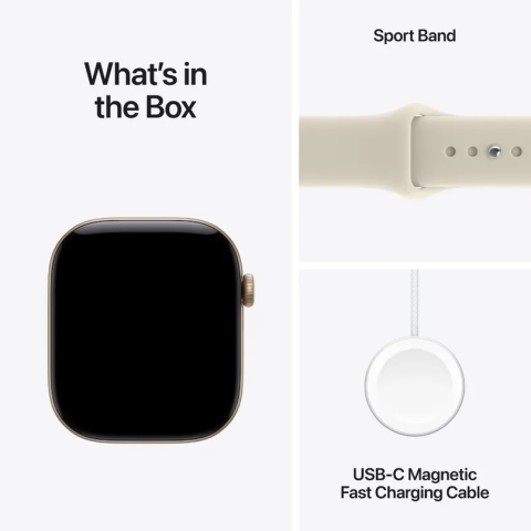 Apple Watch S12 GPS 42mm Light Gold Aluminium Case with Sand Sport Band - S/M 4