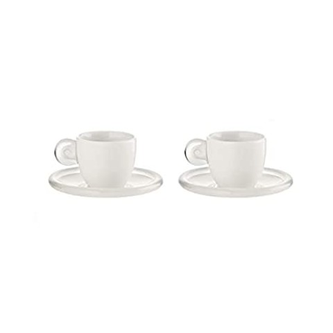 SET ME FILXHAN PER ESPRESSO 2PCS WHITE WITH SAUCERS GOCCE 26690000