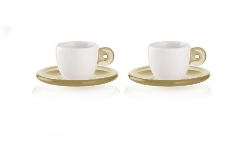 SET ME FILXHAN PER ESPRESSO 2PCS GREY WITH SAUCERS GOCCE26690039