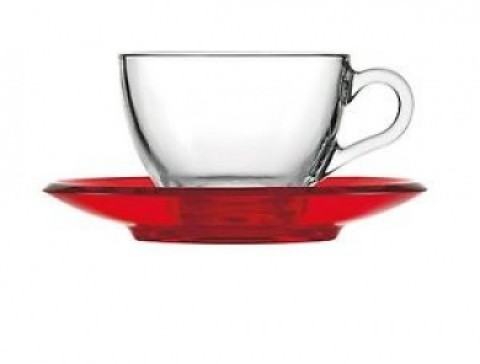 FILXHAN PER CAPPUCCINO/QAJ WITH SAUCER RED GOCCE 29350065