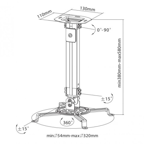 MBAJTESE PROJEKTOR SBOX PM-18S | LEVIZESE 320MM 13.5KG