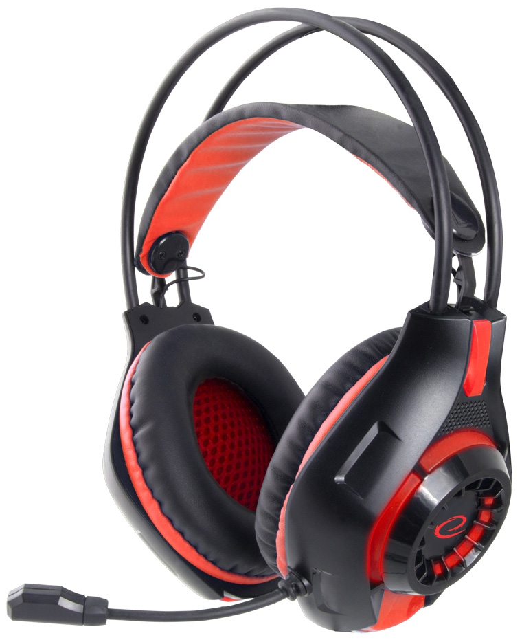 Kufje Gaming Esperanza Deathstrike Egh420R | Hi-Fi Mic Red