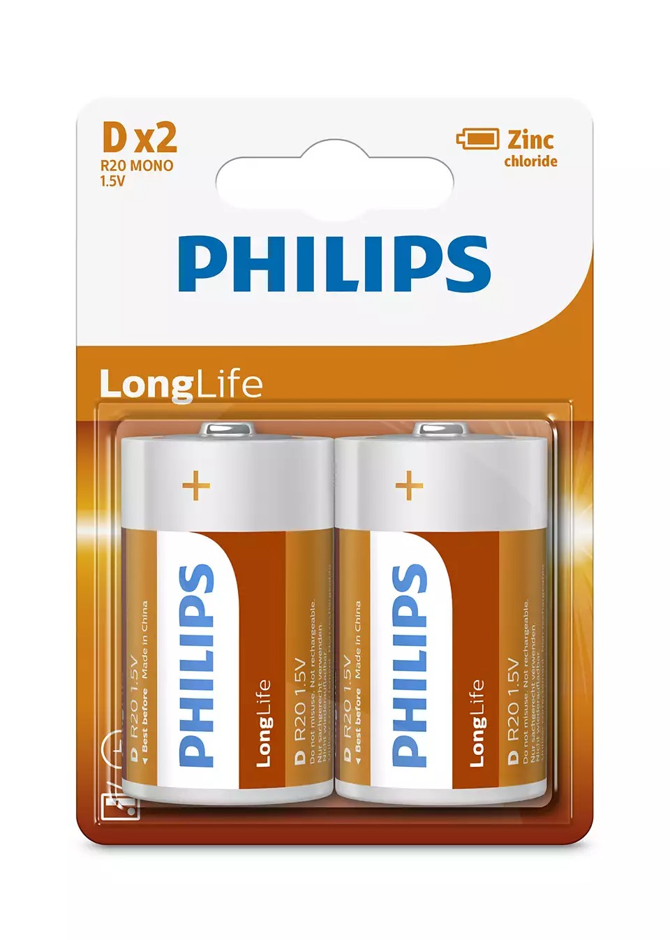 Bateri Philips R20L2B/10 | Long Life D / 2