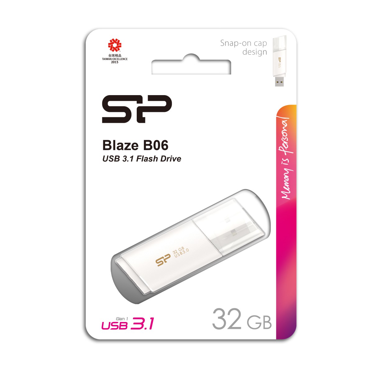 Usb Drive Silicon Power Blaze B06 | 32Gb Usb 3.1 White