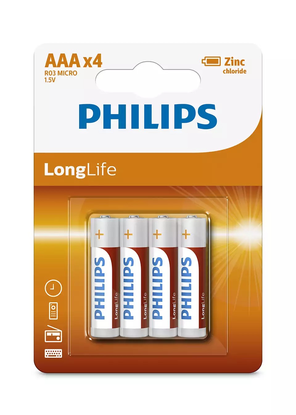 Bateri Philips R03L4B/10 | Long Life Aaa / 4