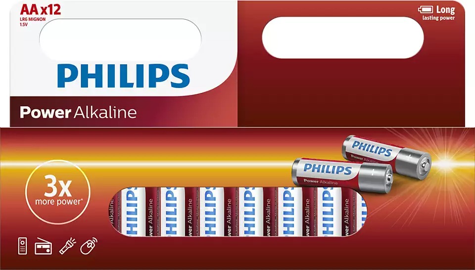 Bateri Philips Lr6P12W/10 | Power Alkaline Aa / 12