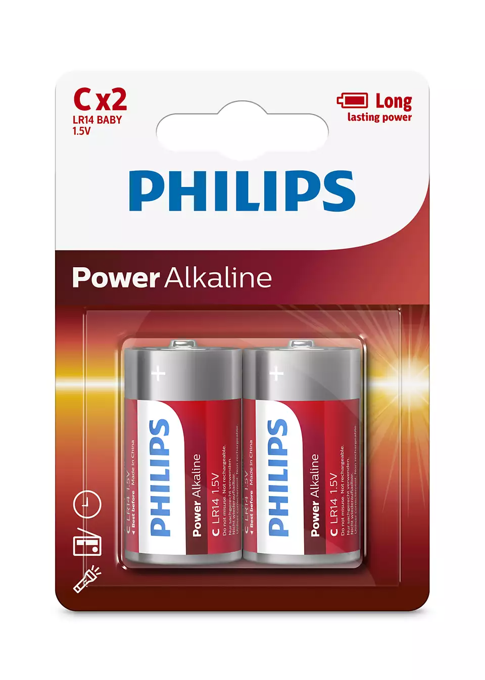 BATERI PHILIPS LR14P2B/10 | POWER ALKALINE C / 2