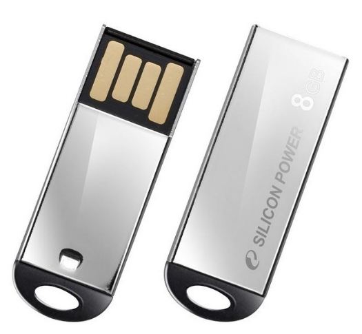 USB DRIVE SILICON POWER TOUCH 830 | 8GB USB 2.0 SHOCK/WATERPROOF SILVER